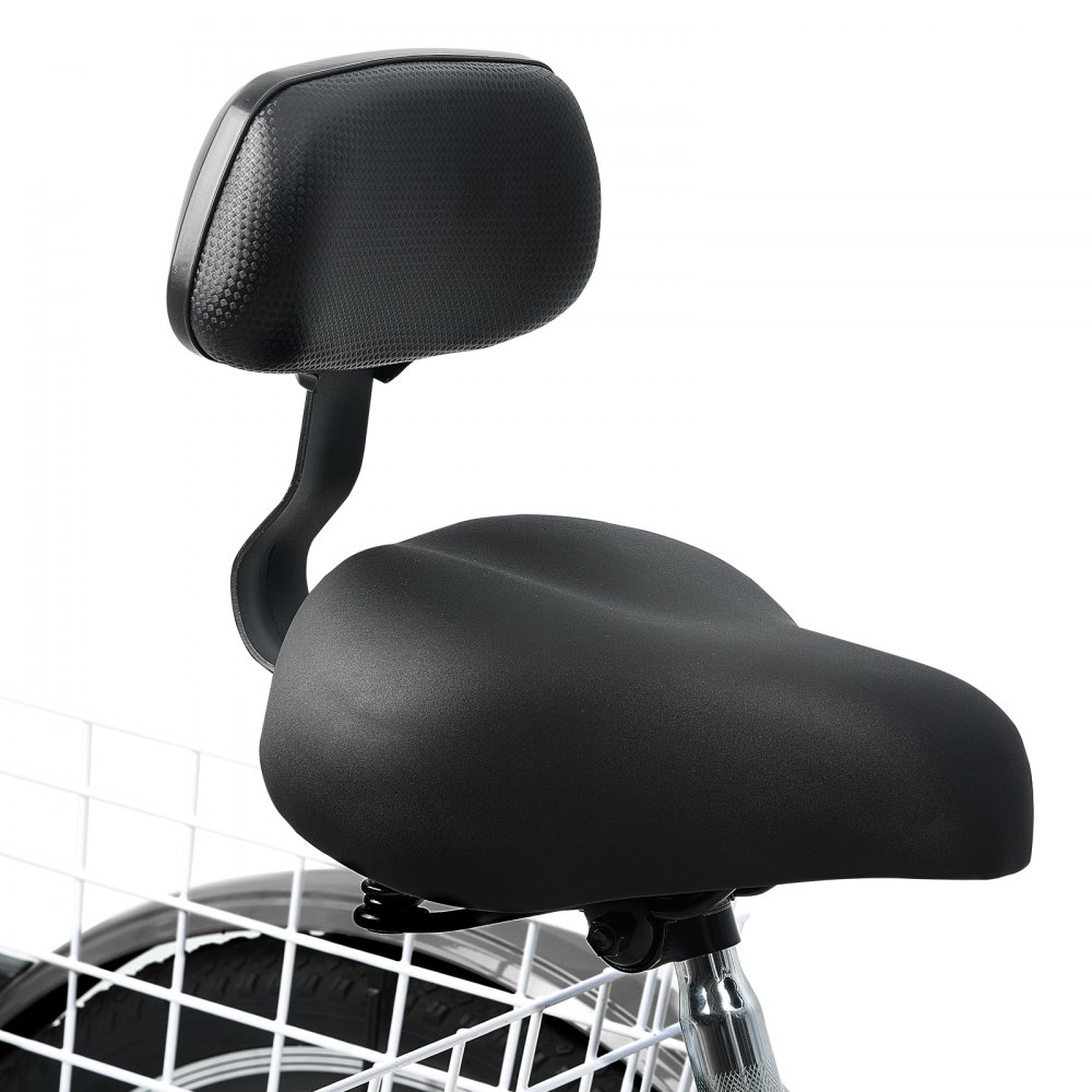 Triciclo para adultos VEVOR, triciclo de 7 velocidades, bicicleta de tres ruedas de 24 pulgadas, bicicleta de paseo de acero al carbono con cesta y asiento ajustable, triciclo para picnic y compras para personas mayores, mujeres y hombres (negro)