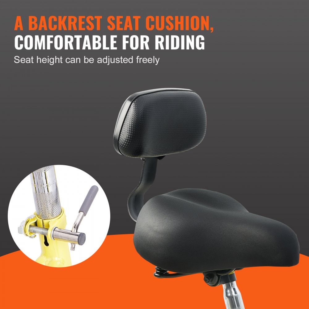 VEVOR Triciclos para adultos, 7 velocidades, 24 pulgadas, de acero al carbono, con cesta y asiento ajustable, ideal para picnics, compras, para personas mayores, mujeres y hombres (amarillo)