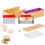 VEVOR Kit para hacer jabón, caja de corte de bambú y caja interior con molde de silicona, cortador recto de acero inoxidable y cortador ondulado, 100 bolsas y 105 pegatinas, suministros para hacer jabón kits de bricolaje para adultos