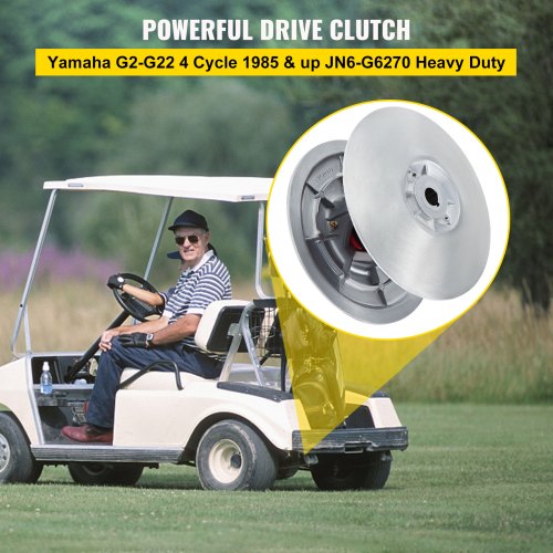 VEVOR Kit de embrague de potencia accionado secundario para carrito de golf Embrague de accionamiento de superficie de metal 1985-2007 Kit de embrague accionado compatible con carrito de golf Yamaha Low End G2-G28 (con resorte)