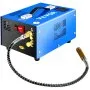 Compresor de aire PCP VEVOR en color azul con manguera flexible y accesorios de latón.