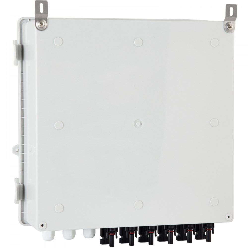 Caja combinadora fotovoltaica VEVOR, exterior blanco, múltiples conexiones en la parte inferior