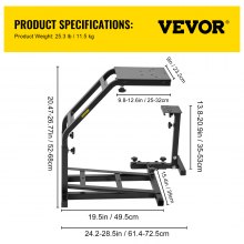 VEVOR Racing Simulator Cockpit Soporte de rueda de carreras ajustable en altura con ajuste para Logitech G25, G27, G29, G920 Rueda de carreras y pedales no incluidos