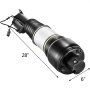 Suspensión neumática Mercedes VEVOR que muestra 28 &quot;de largo y 6&quot; de ancho, color negro y plateado.