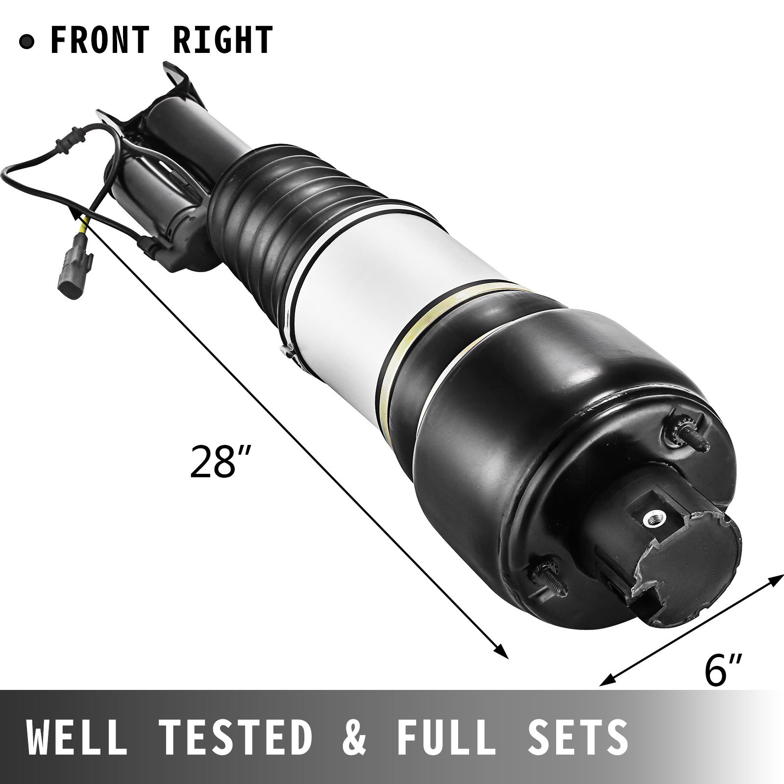 Suspensión neumática delantera derecha VEVOR Mercedes, 28&quot; x 6&quot;, bien probada y juegos completos.