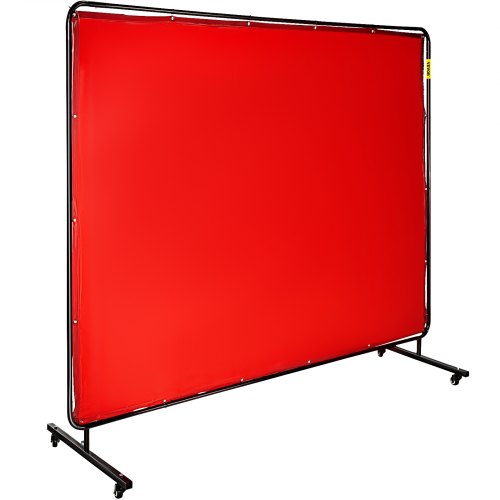 Cortinas de Soldadura Pantallas de Soldadura Vinilo Ignífugo de 6 'x 8' (183cm x 244cm) con Marco Rojo