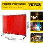 Cortinas de Soldadura Pantallas de Soldadura Vinilo Ignífugo de 6 'x 8' (183cm x 244cm) con Marco Rojo