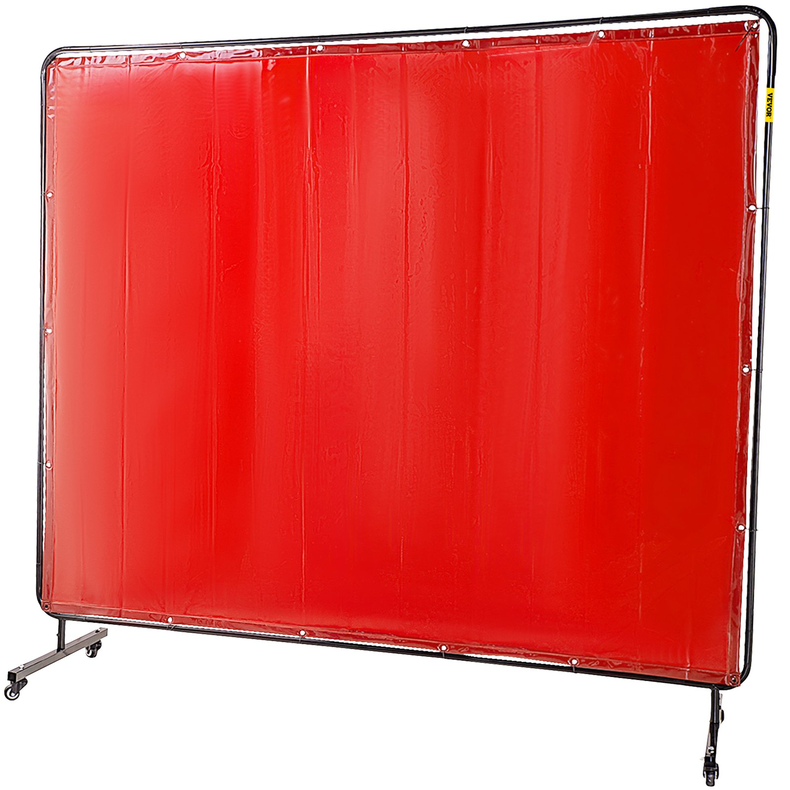 Cortinas de Soldadura Pantallas de Soldadura Vinilo Ignífugo de 6 'x 8' (183cm x 244cm) con Marco Rojo