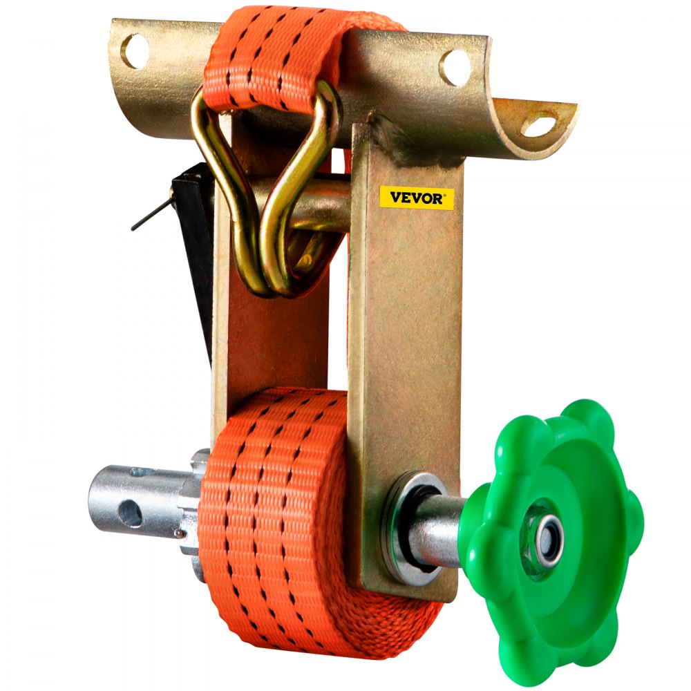 Trinquete de rack VEVOR, trinquete de montaje en tubo con capacidad de carga de 1000 LBS, correas de amarre de 9' de longitud, marco de montaje de acero para tubería, compatible con la mayoría de los racks, paquete de 2 (tubo redondo de 1-7/8" OD, naranja)