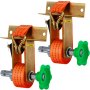 VEVOR Trinquete de Montaje en Tubo con Capacidad de Carga de 450 kg, Correas de Amarre de 274 cm de Longitud, Compatible con la Mayoría de Racks, Paquete de 2(Correa de 3,81 cm de Ancho, Naranja)