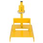 Afilador de cuchillas para cortadora de césped VEVOR amarillo con abrazadera ajustable.