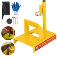 VEVOR, afilador de cuchillas para cortacésped amarillo de 14 pulgadas, Motor no incluido, afilador de cuchillas para jardín, anillo ajustable, óxido, ángulo de 30 °
