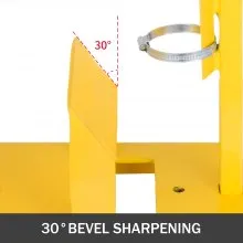 VEVOR, afilador de cuchillas para cortacésped amarillo de 14 pulgadas, Motor no incluido, afilador de cuchillas para jardín, anillo ajustable, óxido, ángulo de 30 °