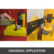 VEVOR, afilador de cuchillas para cortacésped amarillo de 14 pulgadas, Motor no incluido, afilador de cuchillas para jardín, anillo ajustable, óxido, ángulo de 30 °