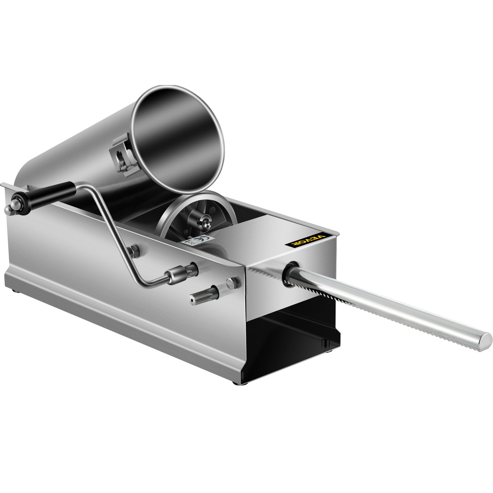 Embutidora de salchichas VEVOR de acero inoxidable con manivela y recipiente cilíndrico