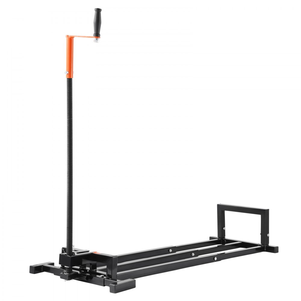 Gato elevador para cortacésped VEVOR, capacidad de peso de 400 kg, gato telescópico de mantenimiento con manivela y mango para herramientas eléctricas, elevador plegable para cortacéspedes y tractores de jardín, color negro