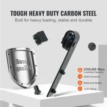 VEVOR Kit de herrajes para puerta corrediza de granero de 8 pies, kit de riel para puerta de granero resistente con carga de 330 libras para una sola puerta, se ajusta a un panel de puerta de 3.7 a 4.3 pies de ancho y 1.3 a 1.8 pulgadas de grosor, con polea suave y silenciosa (forma de J)