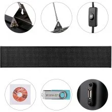 VEVOR Letrero de Desplazamiento LED 38"x6,5" Letrero LED A Todo Color con USB