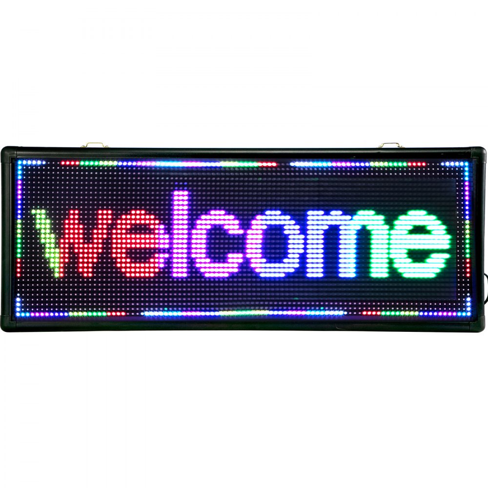 VEVOR - Cartel digital LED para interiores con alta resolución P10 LED de desplazamiento programable por PC, WiFi y USB para publicidad, Color Completo, 40x15inch