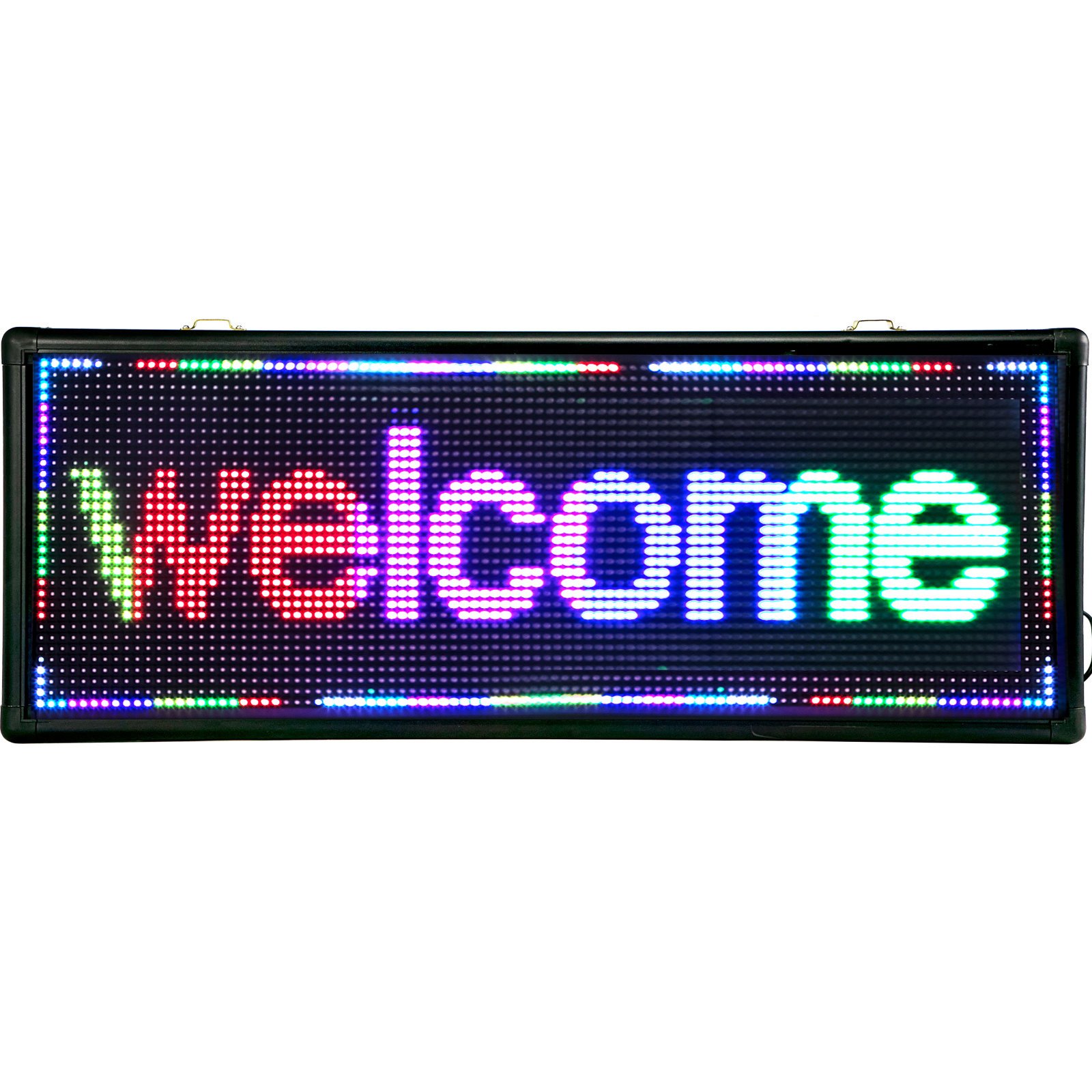 VEVOR - Cartel digital LED para interiores con alta resolución P10 LED de desplazamiento programable por PC, WiFi y USB para publicidad, Color Completo, 40x15inch