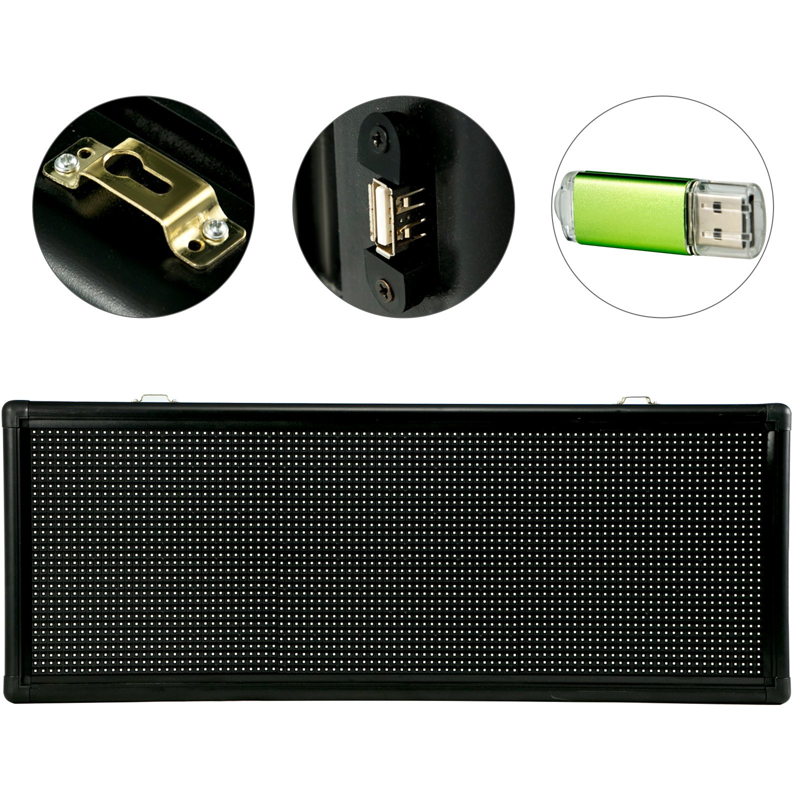 VEVOR - Cartel digital LED para interiores con alta resolución P10 LED de desplazamiento programable por PC, WiFi y USB para publicidad, Color Completo, 40x15inch
