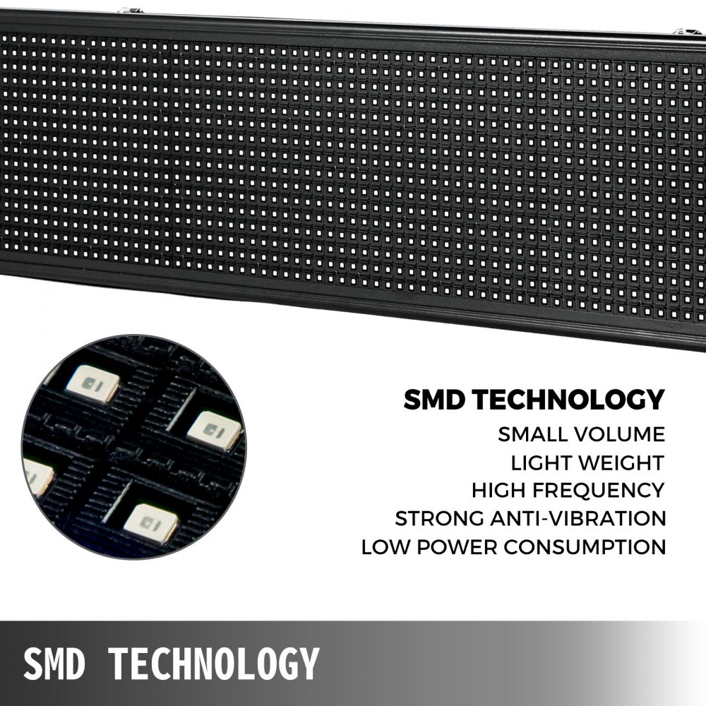 Letrero LED VEVOR con tecnología SMD, pequeño volumen, peso ligero, alta frecuencia.