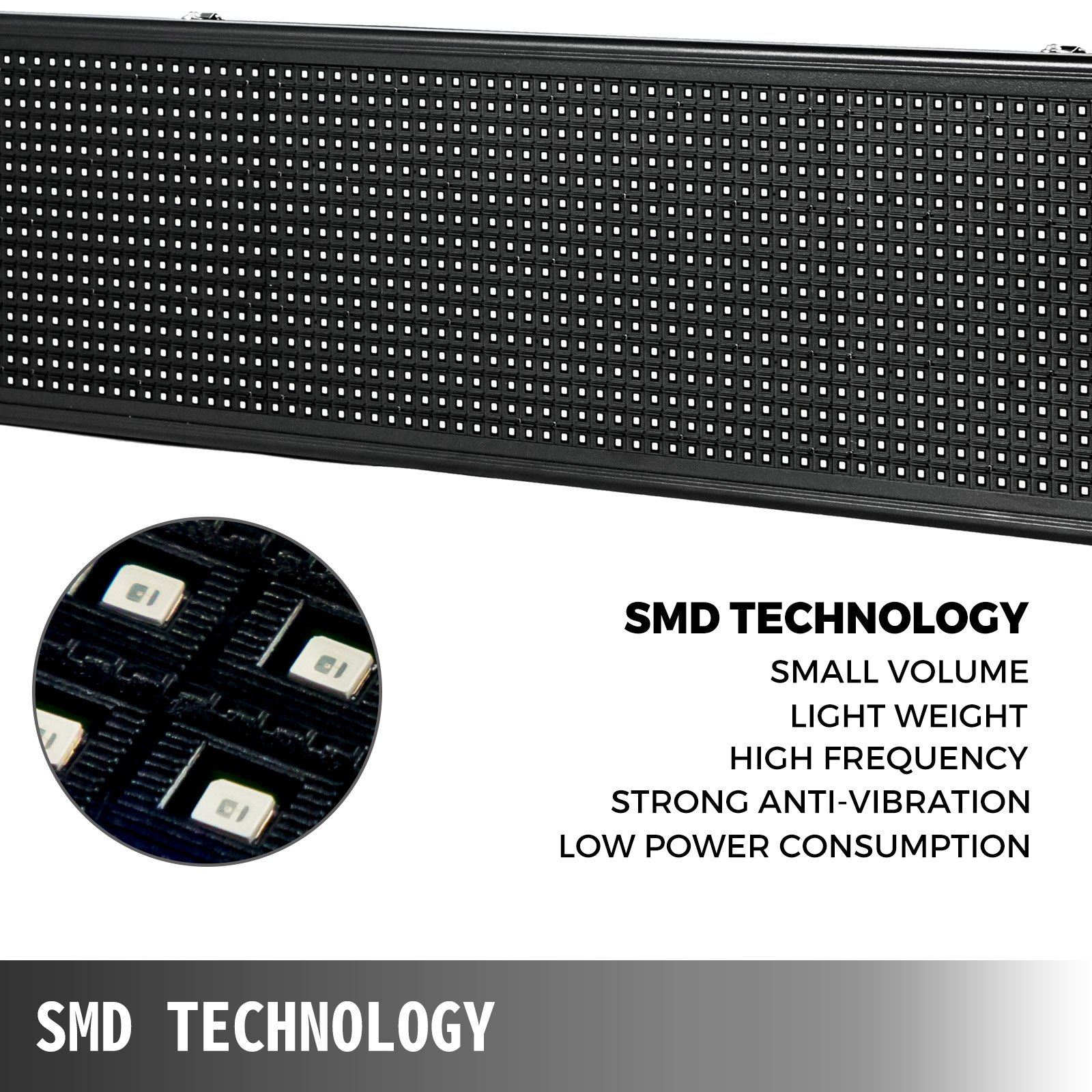 Letrero LED VEVOR con tecnología SMD, pequeño volumen, peso ligero, alta frecuencia.