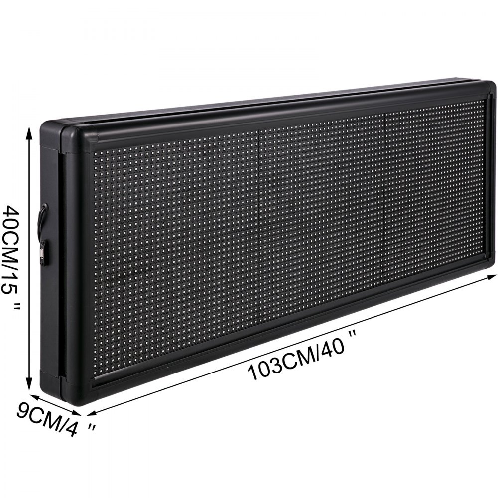 Letrero led VEVOR, rectangular, marco negro, 103 cm de ancho, 40 cm de alto, 9 cm de profundidad.