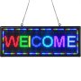 Letrero LED VEVOR que muestra &quot;bienvenido&quot; con una iluminación colorida y vibrante.
