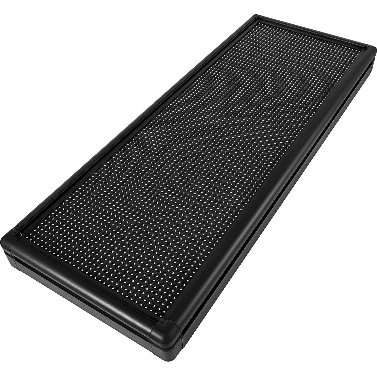 Letrero LED VEVOR rectangular con marco negro y superficie de visualización perforada.