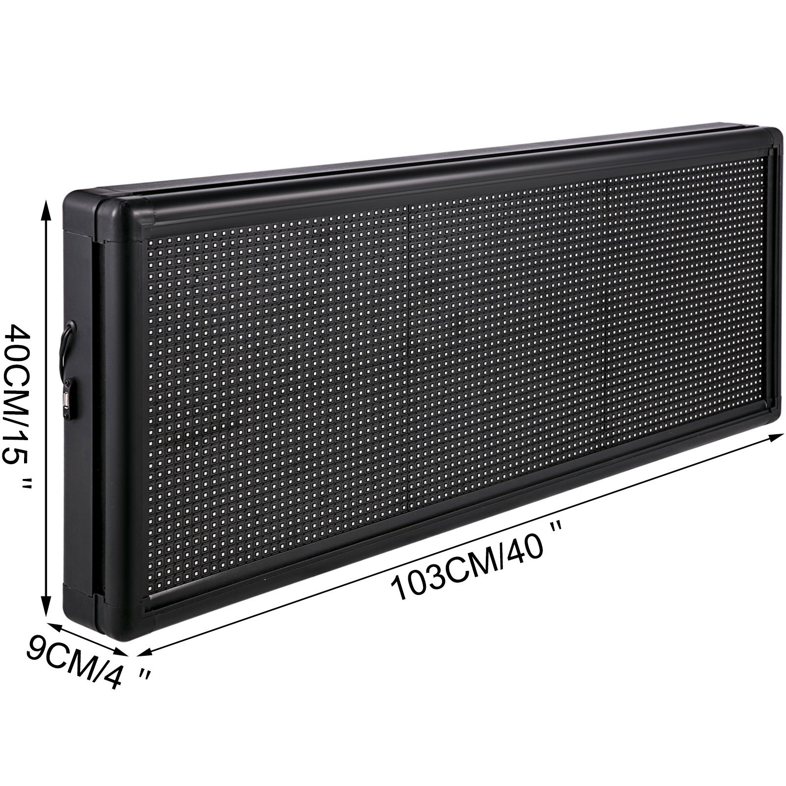 Letrero led VEVOR, rectangular, marco negro, 103 cm de ancho, 40 cm de alto, 9 cm de profundidad.
