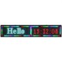 Letrero LED VEVOR que muestra &quot;hola&quot; y la hora en LED de colores.