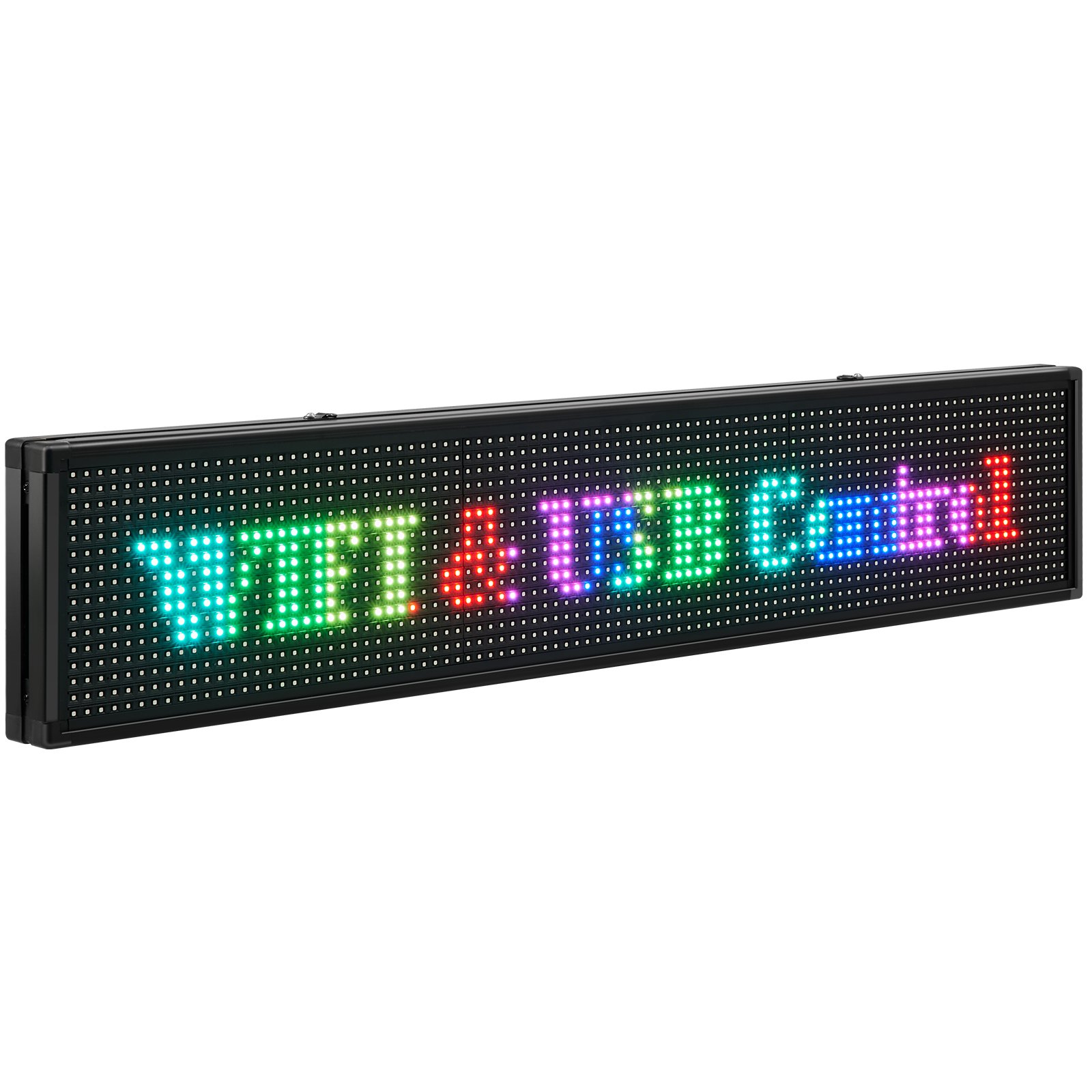 Letrero LED VEVOR con texto colorido &quot;control wifi y usb&quot; y marco negro