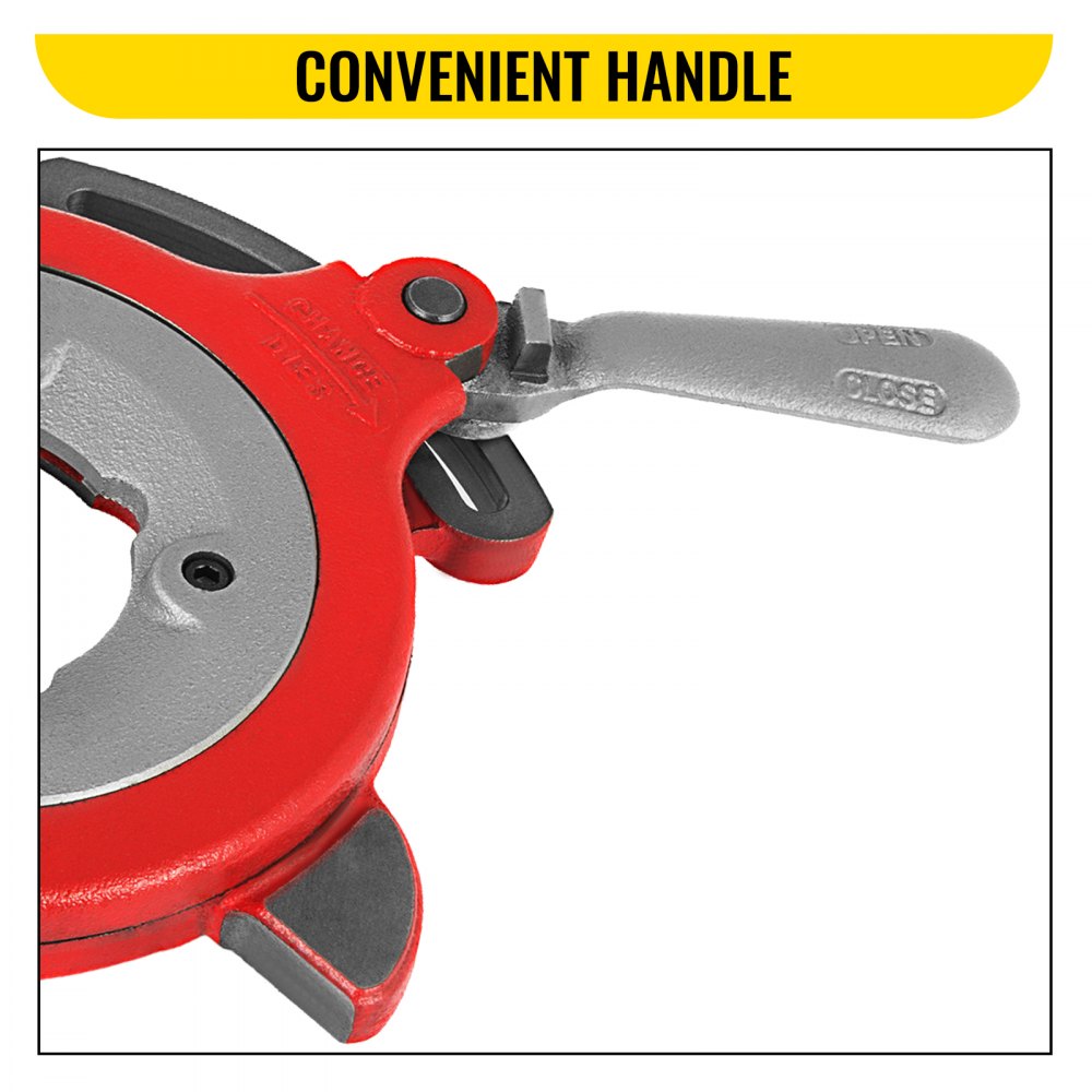 VEVOR 811A Cabezal de troquel de apertura automática universal apto para Ridgid 1/8-2 pulgadas 97075 NPT 300 535 Enhebrador de tubería Auto apertura rápida para diestros 300C 500 Cortador de carro