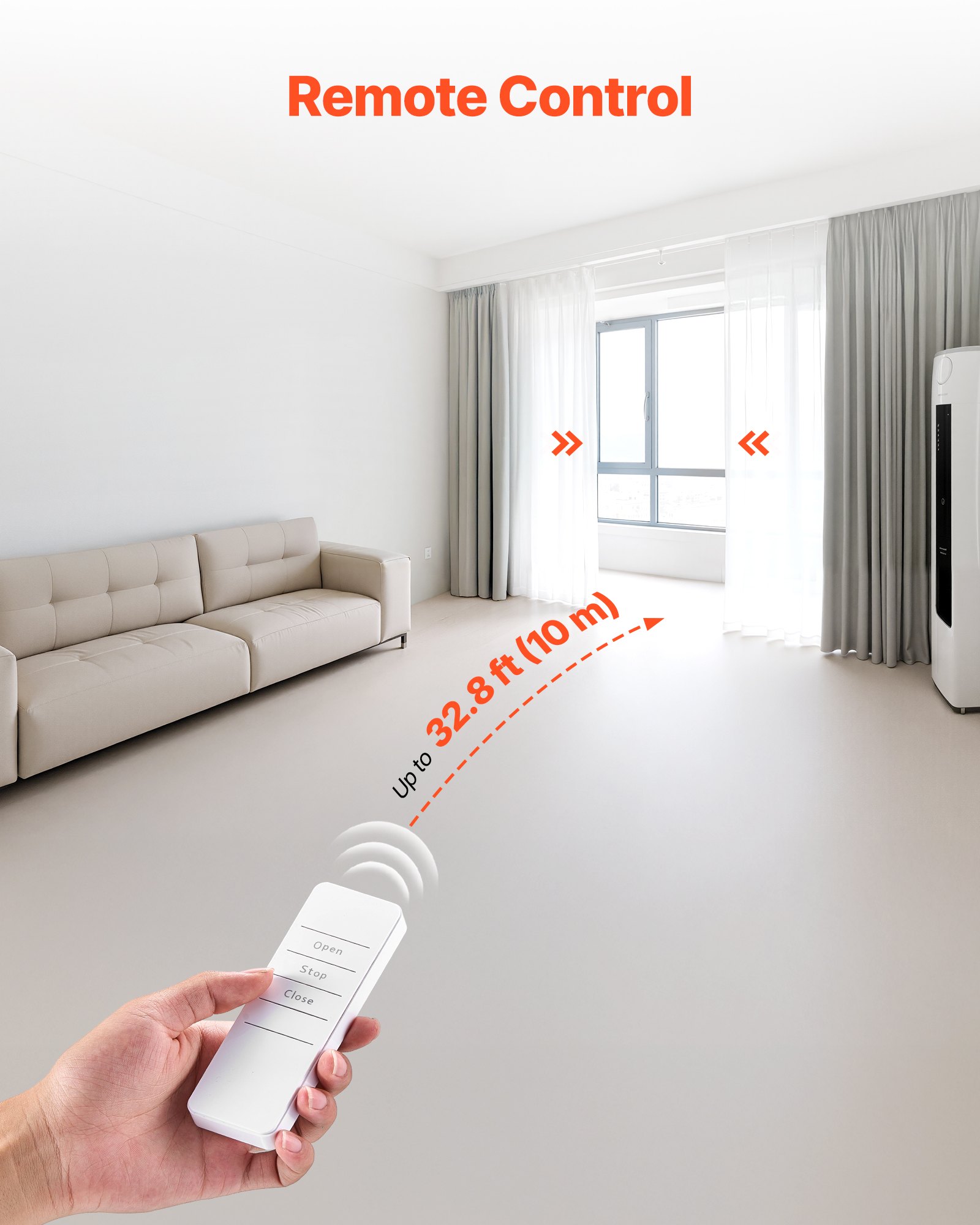 Abridor automático de cortinas VEVOR, paquete de 2, control por aplicación y control remoto, concentrador incluido, abridor de cortinas eléctrico inteligente compatible con Alexa y Google Home, apertura y cierre temporizados, para barras romanas y rieles U/I.