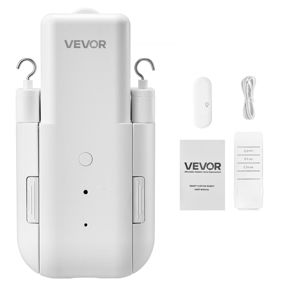 VEVOR Automatic Curtain Opener, APP and Remote Control, Hub Included, Electric Smart Curtain Opener Compatible with Alexa and Google Home, Timed Opening and Closing, for U-shaped/I-shaped Rails