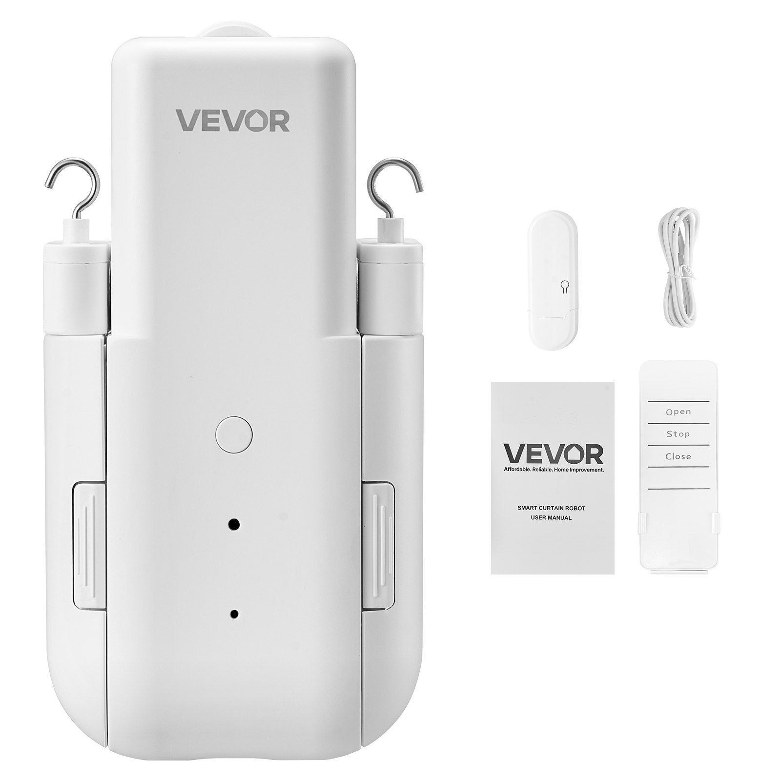 VEVOR Automatic Curtain Opener, APP and Remote Control, Hub Included, Electric Smart Curtain Opener Compatible with Alexa and Google Home, Timed Opening and Closing, for U-shaped/I-shaped Rails