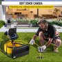 Demostración de cámara de alcantarillado VEVOR con cable de 99 pies para verificar entornos estrechos subterráneos.