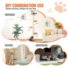 Estantes para gatos montados en la pared VEVOR con plataforma en forma de árbol, juego de muebles para gatos