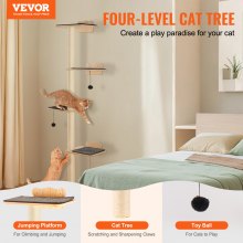 Estantes para gatos montados en la pared VEVOR con plataforma en forma de árbol, juego de muebles para gatos