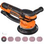 VEVOR Random Orbital Sander, 6-Inch DA & GA Dual Action Orbital Sander, 850W 7400PRM 6 Variable Speed Electric Palm Sander with 10PCS Sandpapers, Dust Connector for Woodworking Detailing Sanding