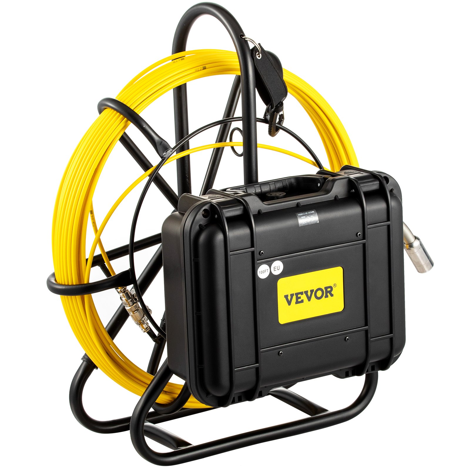 Cámara de alcantarillado VEVOR, 100 pies, cámara de inspección de tuberías de pantalla de 9 pulgadas con función DVR y tarjeta SD de 8 GB, boroscopio IP68 resistente al agua con luces LED, endoscopio industrial para tuberías de drenaje de conductos de pared del hogar