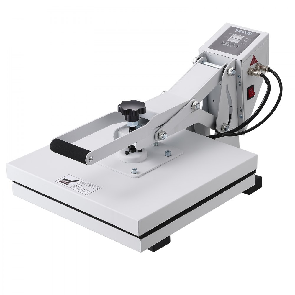 Máquina de prensado térmico VEVOR con pantalla digital y mango ajustable.