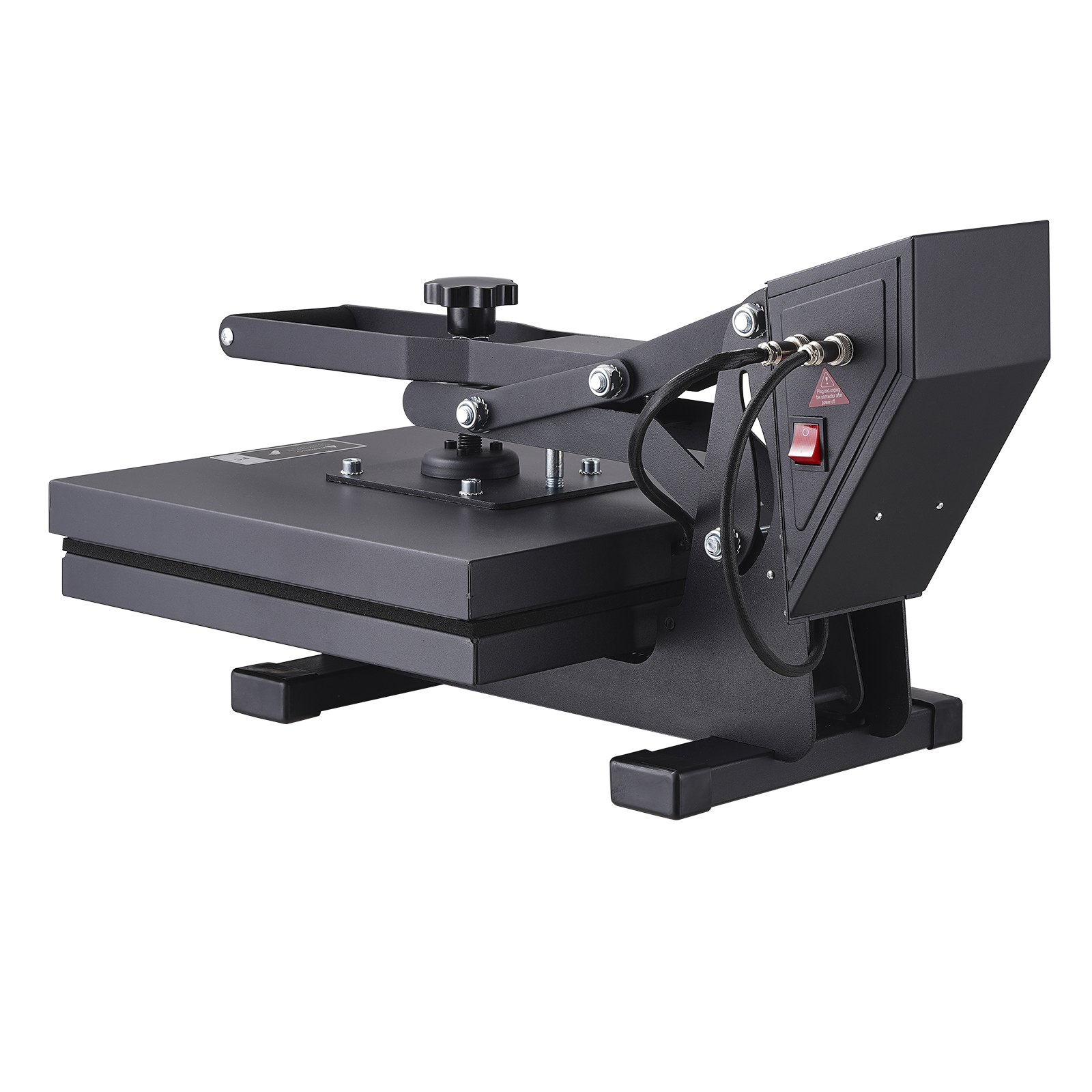 Máquina de prensado térmico VEVOR con pantalla digital y brazo ajustable.