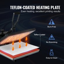VEVOR Prensa de calor 16x20 Prensa Térmica Máquina de Sublimación 1700 W calentamiento rápido máquina de prensa de calor de alta presión para camiseta