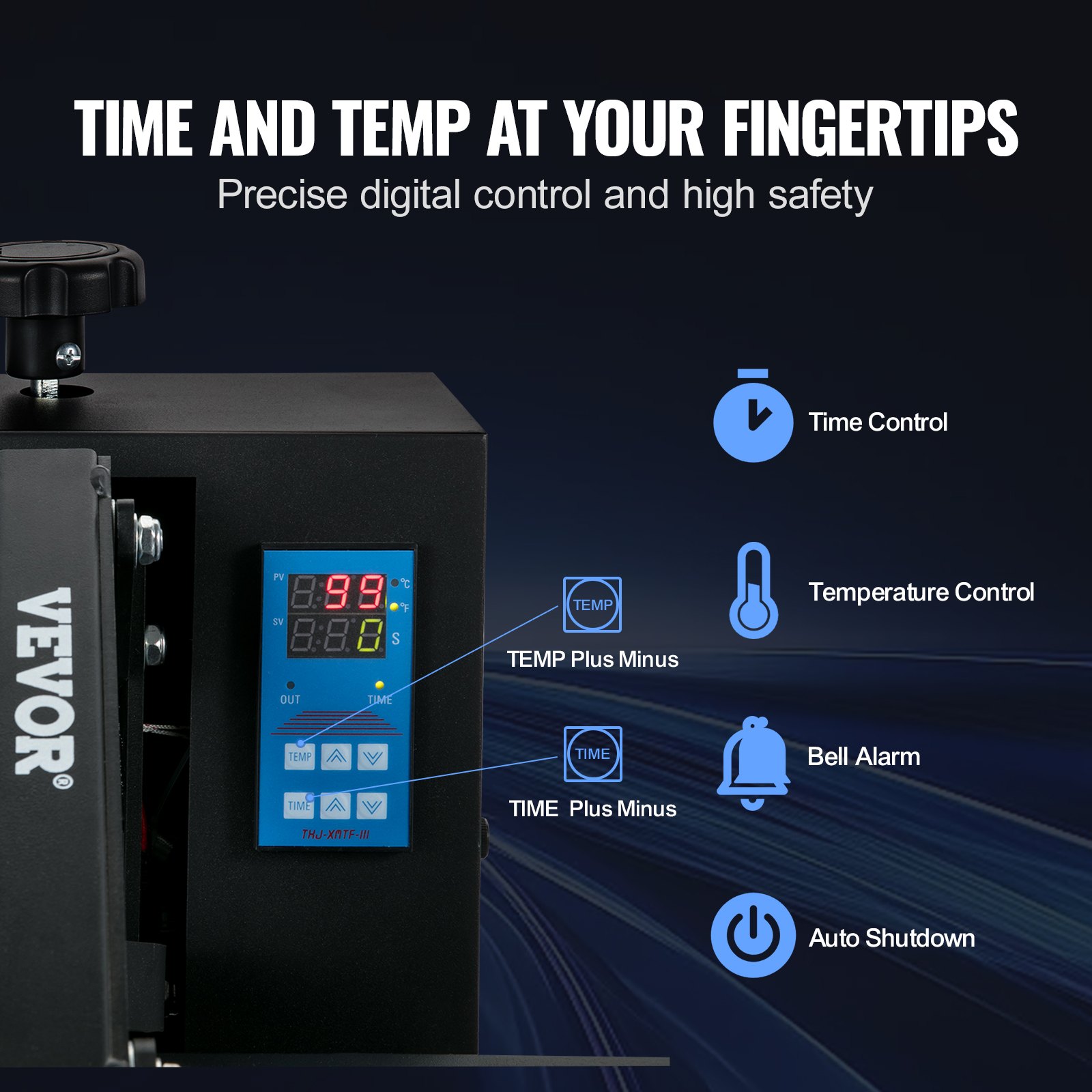 VEVOR Prensa de Calor 16x20, Máquina de Prensa de Calor de Potencia de 1700 W, Calentamiento Rápido, Máquina de Prensa de Calor de Alta Presión para Camisetas, Impresora de Sublimación Industrial Digital para Vinilo de Transferencia de Calor, Fácil de Usar, Negro