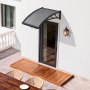 VEVOR Awnings for Door Entrance, 24 x 24 in, Exterior Front Door Window Awnings with Drainage & ABS Bracket, Rain Snow Sun Protection, Overhang Polycarbonate Door Canopy for Porch Patio, Smoky Gray