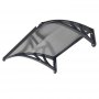 VEVOR Awnings for Door Entrance, 24 x 24 in, Exterior Front Door Window Awnings with Drainage & ABS Bracket, Rain Snow Sun Protection, Overhang Polycarbonate Door Canopy for Porch Patio, Smoky Gray