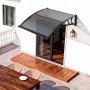 VEVOR Awnings for Door Entrance, 38 x 40 in, Exterior Front Door Window Awnings with Drainage & ABS Bracket, Rain Snow Sun Protection, Overhang Polycarbonate Door Canopy for Porch Patio, Smoky Gray