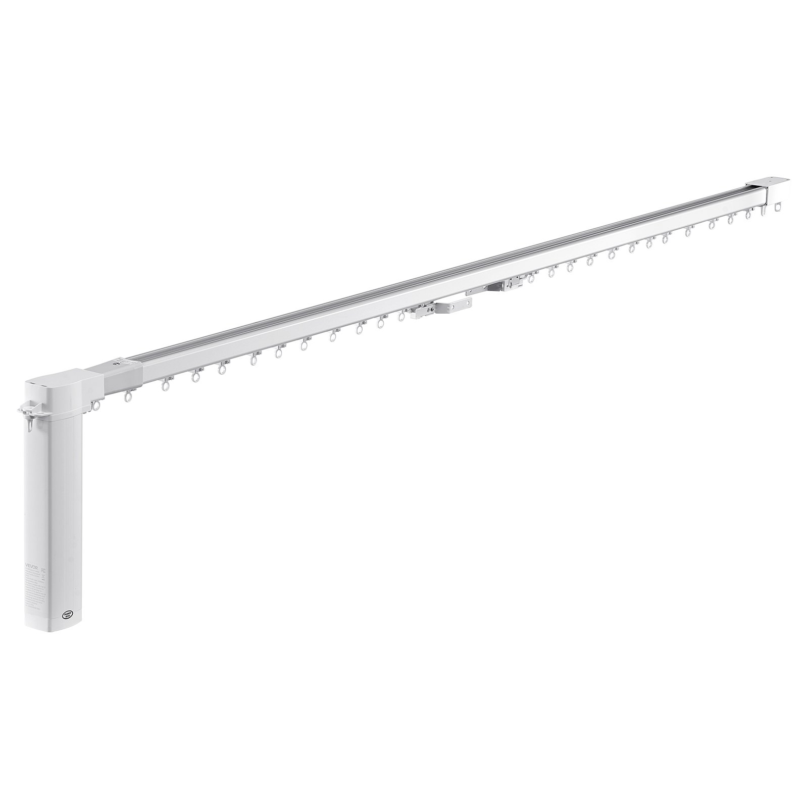 Riel de cortina eléctrico inteligente VEVOR, longitud ajustable de 180 a 290 cm, barra motorizada con control remoto, montaje en techo y pared, sistema de riel de cortina automatizado compatible con Alexa, Google Home y control por aplicación.